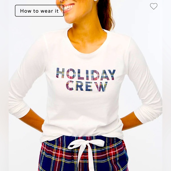 J. Crew Factory Tops - J.Crew NWT Plaid “Holiday Crew” Collector Graphic Tee